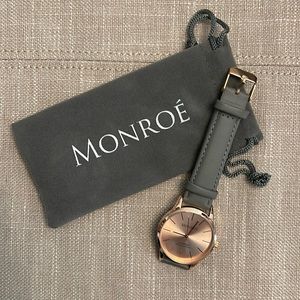 Monroe Solerose Charcoal Leather Watch